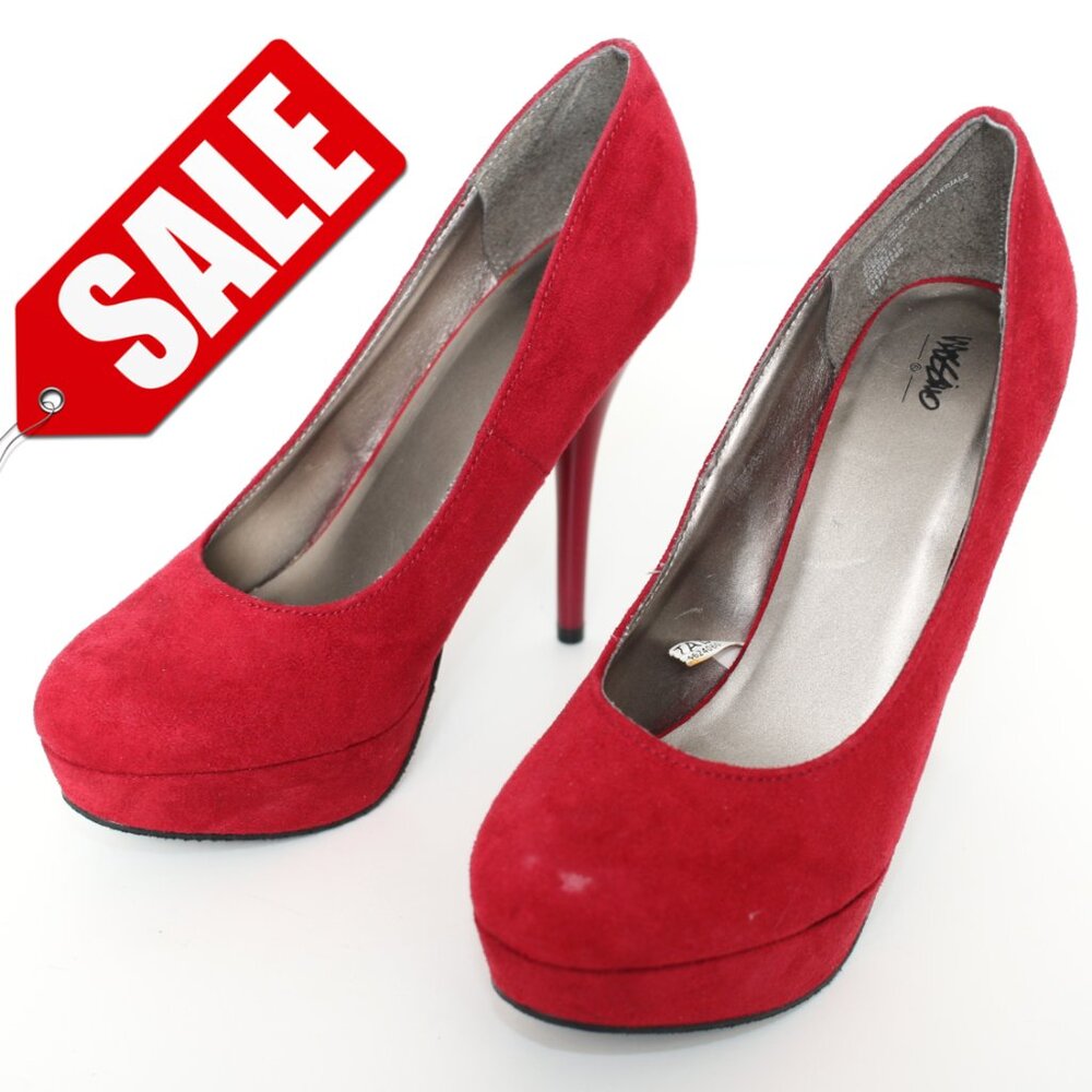 Mossimo Red Faux Suede Platform High Heel Pumps Sz 7